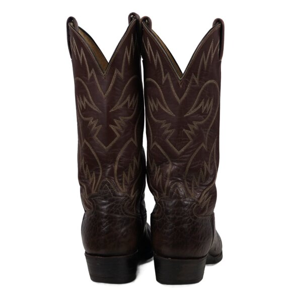 Hondo Brown Leather Cowboy Western Boots Retro Stitch Vintage US Made Men 7.5 EE - Picture 7 of 11